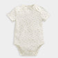 Duckling outfit set bodysuit with allover duck pattern, short sleeves, off-white