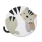 Cat-themed round play mat with striped cat face and gray ears