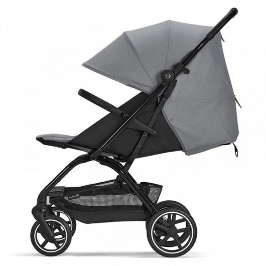 Eezy S Twist pushchair in lava grey, side view with large wheels and canopy