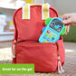 Elephant-shaped baby phone toy in teal with colorful icon buttons and green side grips
