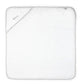 Baby towelling square towel, white, with stitched border and corner binding