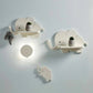 Pair of white elephant wall shelves with plants and elephant nightlight