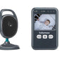 Baby video monitor parent unit with screen and buttons, dark blue-gray casing