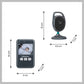 Baby video monitor receiver and camera with shown height and width measurements