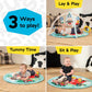 Farm activity gym play mat with arch and hanging toys during play