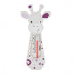 Giraffe floating bath thermometer, purple with red temperature strip