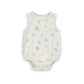 Light floral towelling bodysuit with sleeveless round neck and all-over print