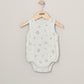 Light floral sleeveless towelling bodysuit on wooden hanger