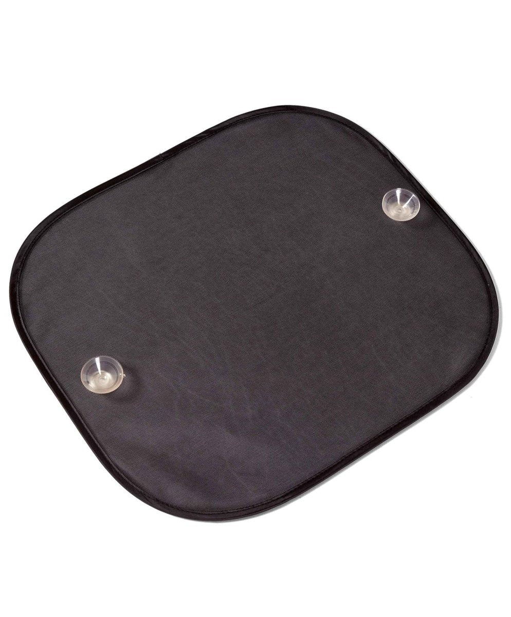 Black folding sunshade with two suction cups