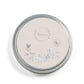 Baby imprint tin lid with floral baby scene and tree graphic