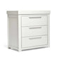 White wash dresser and changer with three drawers and top rail