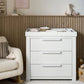 White wash dresser and changer with three drawers and open top