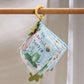 Soft fabric activity book with ring handle and leaf; Grateful Garden cover