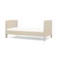 Cotbed in light grey with panel end frames and low mattress platform