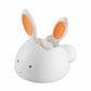 Hare-shaped hair brush and comb set with white body and orange grips