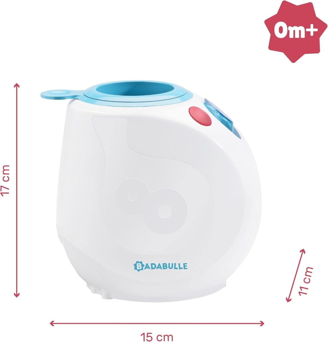 Bababulle white car bottle warmer with blue top, 0m+ rating