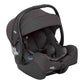 Joie dark gray car seat with handle, padded headrest and infant insert