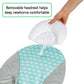 Baby bouncer headrest pad with gray cushion and teal chevron insert, adjustable