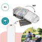 Grey changing bag with open top, padded change mat, and internal compartments