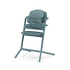 3-in-1 high chair in teal with padded seat, backrest, and footrest