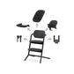 4-in-1 high chair set in black, detachable tray and footrest