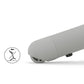 4-in-1 high chair in light gray, side detail of the base foot support