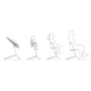 4-in-1 high chair, side views showing multiple seat and footrest positions