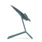 4-in-1 high chair in teal, side view with reclining seat and legs