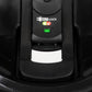 Car seat belt lock control panel, black housing with BELT LOCK label and green indicator.