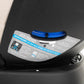 Car seat rear-facing indicator label with blue adjustment slider