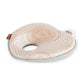 Natural Care headrest with swirl cover, mint trim, and oval neck opening
