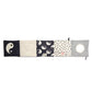 Folding fabric baby book with yin-yang fox print, polka dots, and gray patch