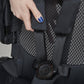 Stroller harness straps with black mesh seat panel