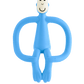 Teething toy monkey figure in light blue with loop ring handles