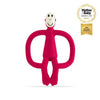 Teething toy monkey figure in fuchsia with loop ring handles