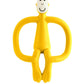 Teething toy monkey figure in yellow with U-shaped ring handles