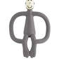 Teething toy monkey figure in dark gray with loop ring handles