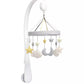 Baby musical mobile with gray arc stand and hanging cloud, star, and moon charms