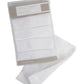 Muslin squares set, white muslin squares folded in a pack with hanging loop