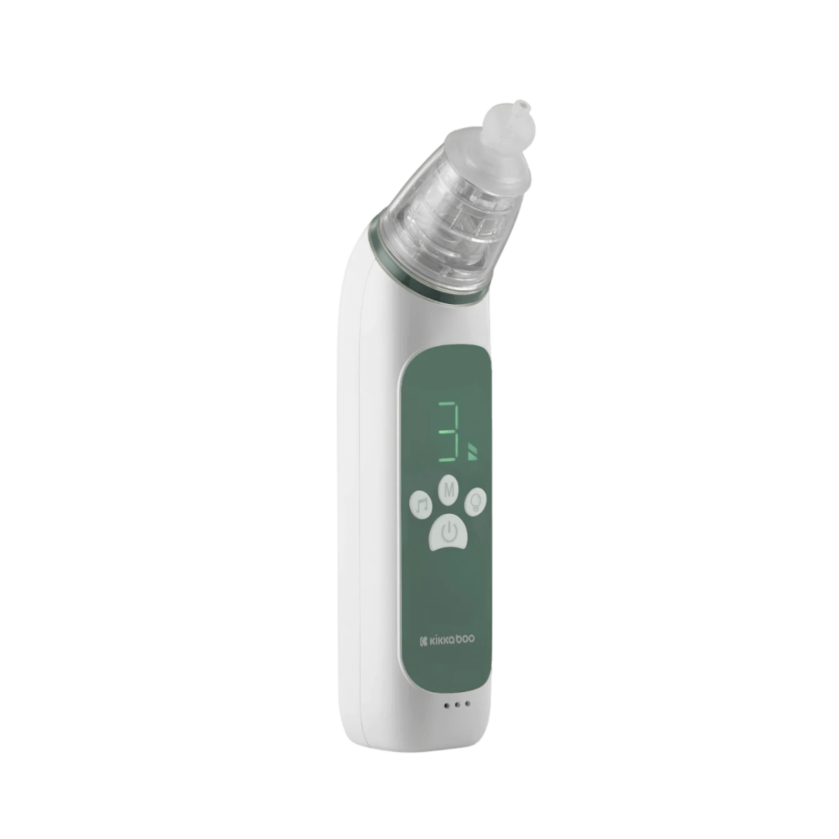 Mint nasal aspirator with clear suction nozzle and green control screen