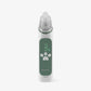 Mint nasal aspirator with transparent suction tip and dark green front panel