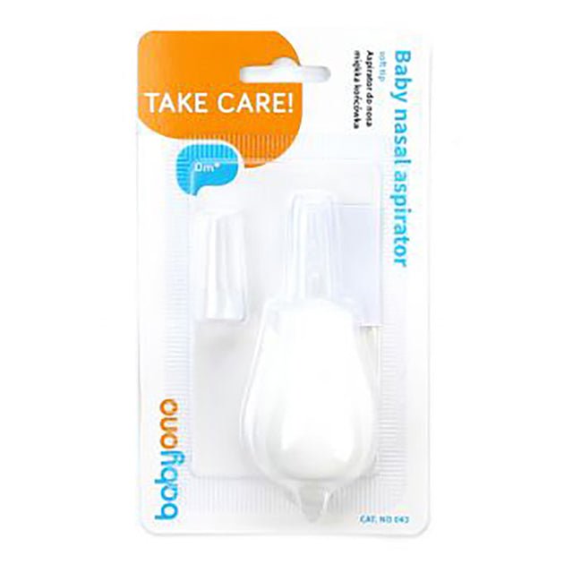 Nasal aspirator with soft tip, white bulb and soft silicone nozzle