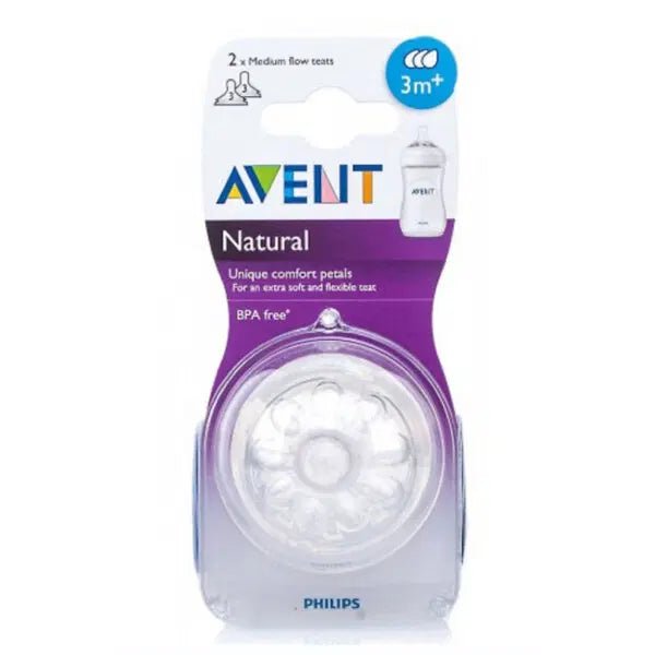 Baby bottle nipple, natural feel, medium flow, 3m+