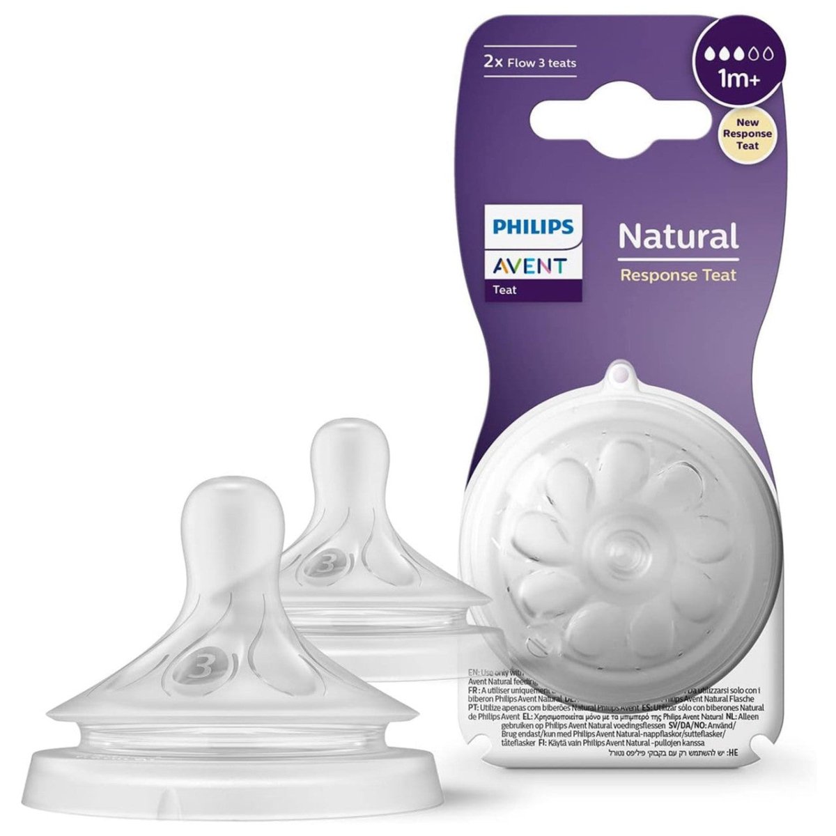 Philips Avent Natural Response teat level 3 package with two teats