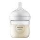 Philips Avent Natural Response clear baby bottle with white teat and grip collar