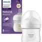 Philips Avent Natural Response baby bottle with white teat and purple package