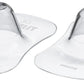 Pair of white 15mm nipple protectors with curved shield cups