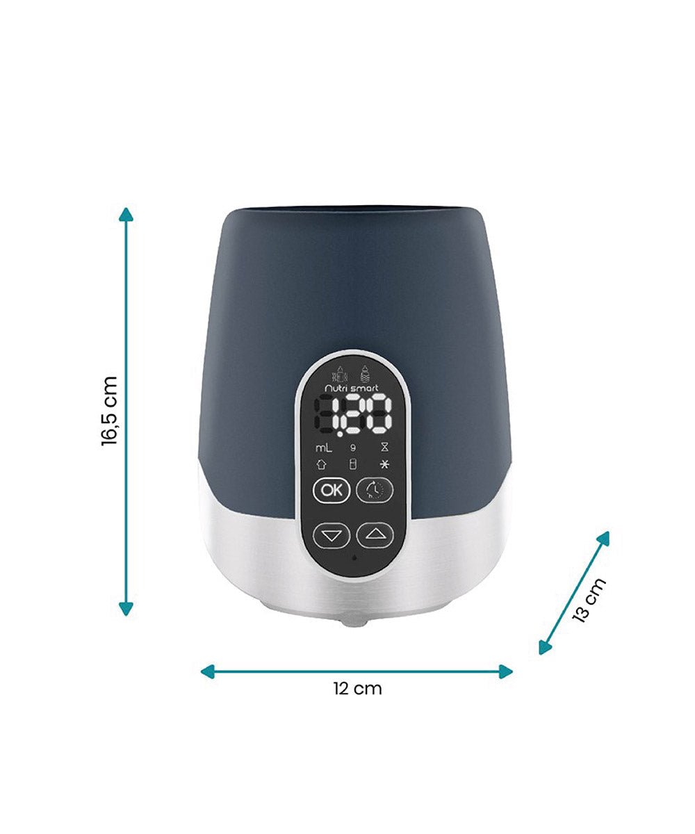 NutriSmart Nomad bottle warmer dimensions: 12 cm wide, 16.5 cm tall