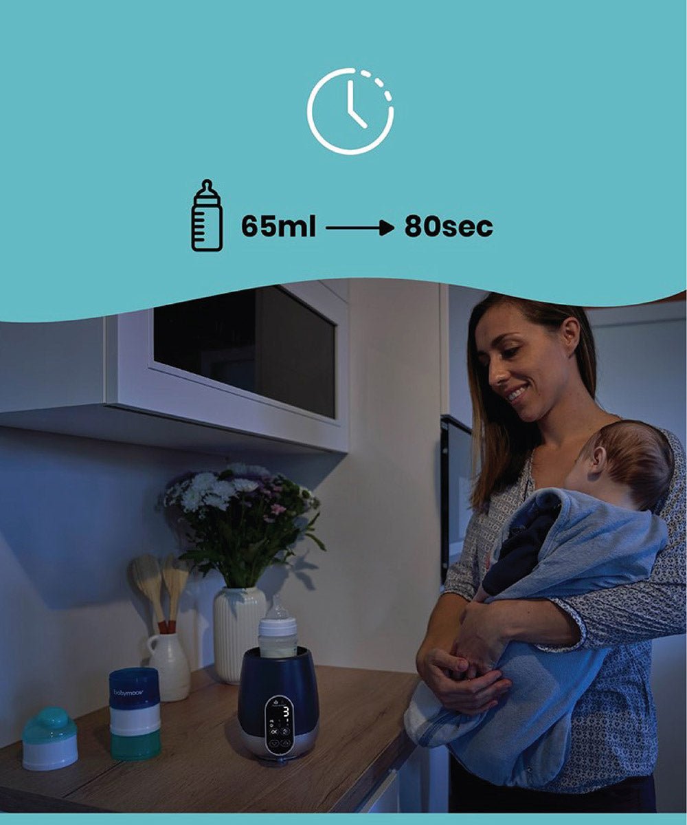 NutriSmart Nomad bottle warmer heating time: 65 ml in 80 sec