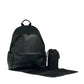 Black changing backpack with top handle and detachable changing mat
